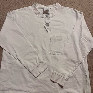 Zara Men's Cream Long Sleeve Tee